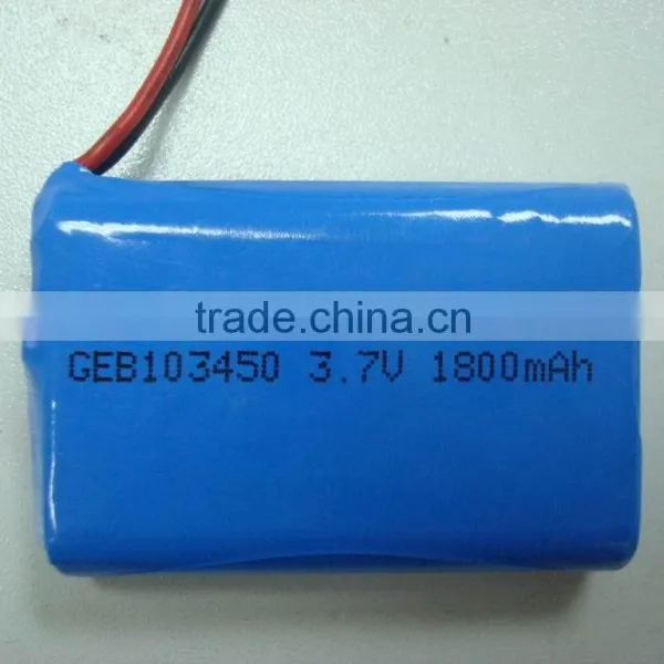 3.7v 1800mah 103450 Li-ion Battery Pack, 3.7v 1800mah Netbook Battery 103450