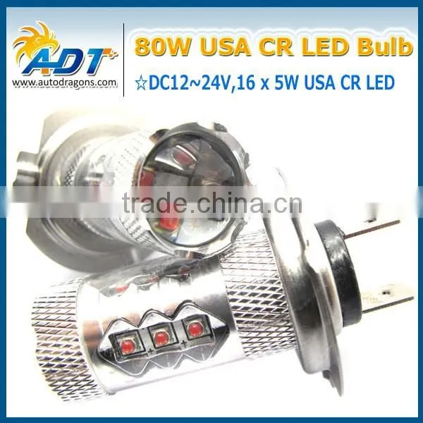 2015 Hot Sell DC 12-24V H7 CR 80W Led Light Lamp photo-3