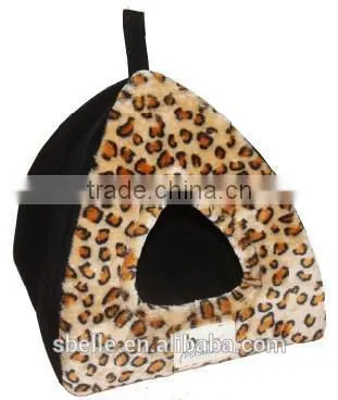 Portable Leopard Print Pet House Cat Dog Bed photo-2