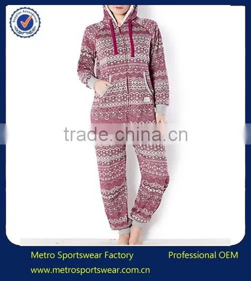 Warm Print Heavyweight Onesie For Women