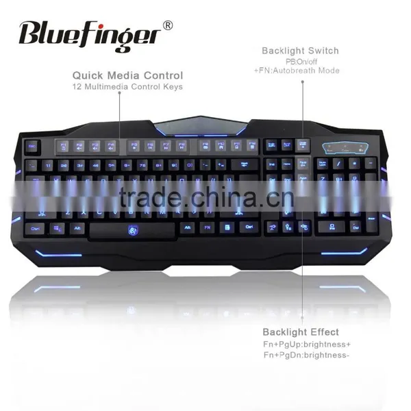 Custom OEM Blue Backlit Computer Keyboard and Mouse Combo photo-3