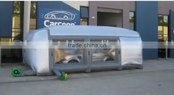 8mLx4mWx3mH Silvery Inflatable Spray Booth Inflatable Paint Booth Inflatable Spray Tent