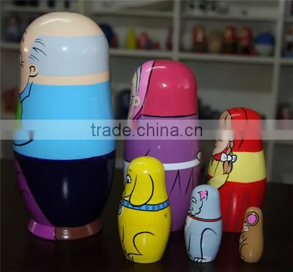 Wooden Diy Toy Nesting Doll Decoration for Home photo-3