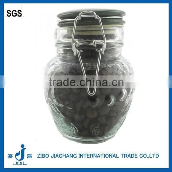 350ml Glass Empty Preserving Honey Jars With Red Ceramic Lid photo-6