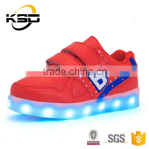 2016 The Latest Low MOQ Buckle Strap Child Shoe LED Light Up Kids Shoes photo-2
