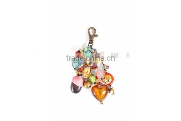 Colorful Heart Glass Beads KEY CHAIN