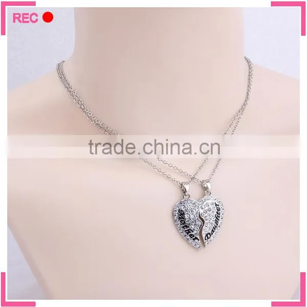 Heart Shape Necklace Broken to 2 Pieces, for Mother Necklace Cheap Price photo-3
