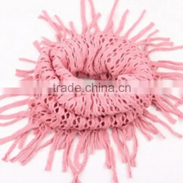 Winter Warm Fashion Women Knitted Tassels Shawl Scarf Candy Color Women Ring Scarf photo-2