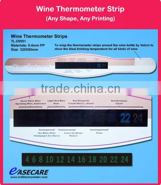 Wine Thermometer Strip with Customized Shape and Printing
