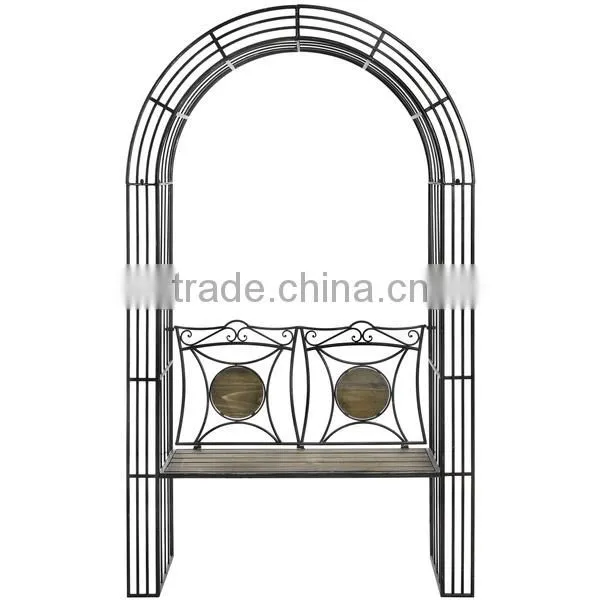 Antique Wedding Metal Garden Arch With Seats photo-3