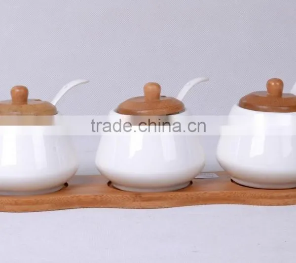 Hot Sale High Quality 2015 New Style Bone Porcelain Canisters/pepper Bottle Sets/3pcs Ceramic Canister Sets photo-2