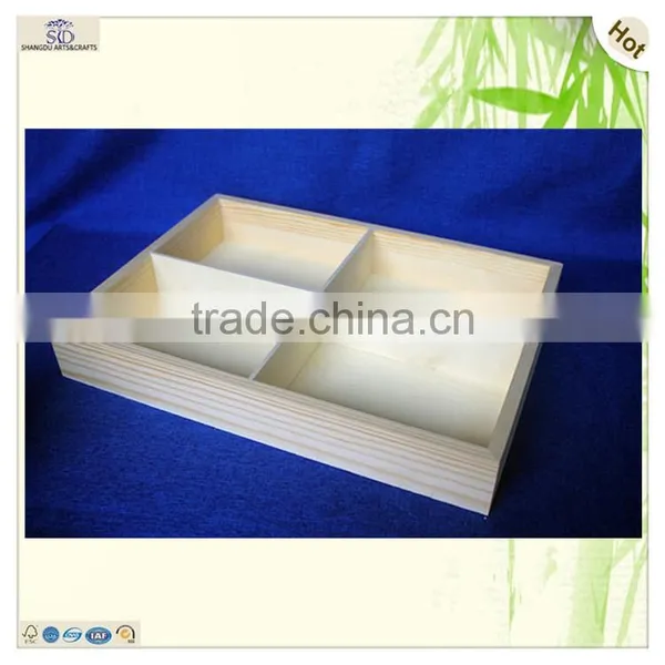 Customized Logo Multi Grids Compartments Decorating Storaging Pine Tray photo-2