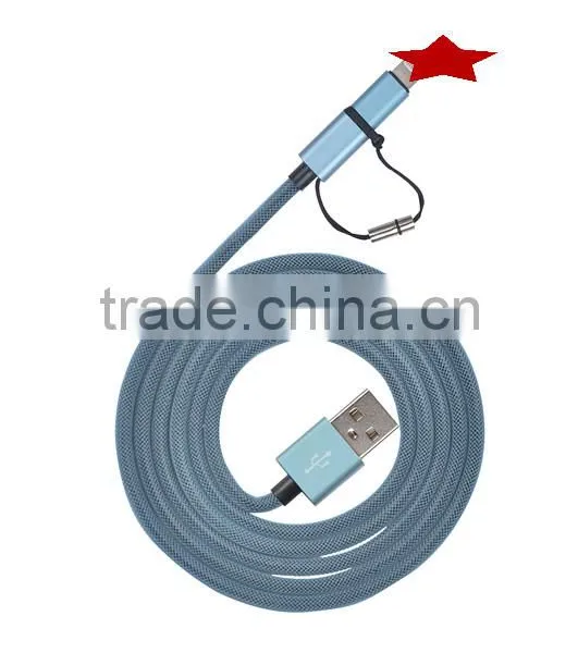 2 in 1 Cable 8 Pin Micro Usb for Mfi Charging Cable photo-3