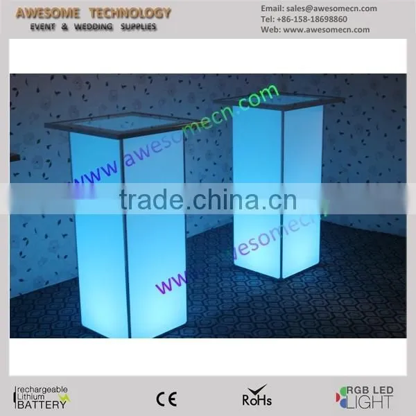 Square Glow Highboy Cocktail Table / Acrylic Glass Cocktail Table photo-2