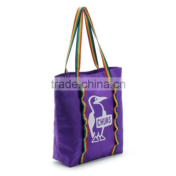 ECO Friendly Women Pop Nylon Shopping Tote Bag With Handle Stich To Bottom photo-3
