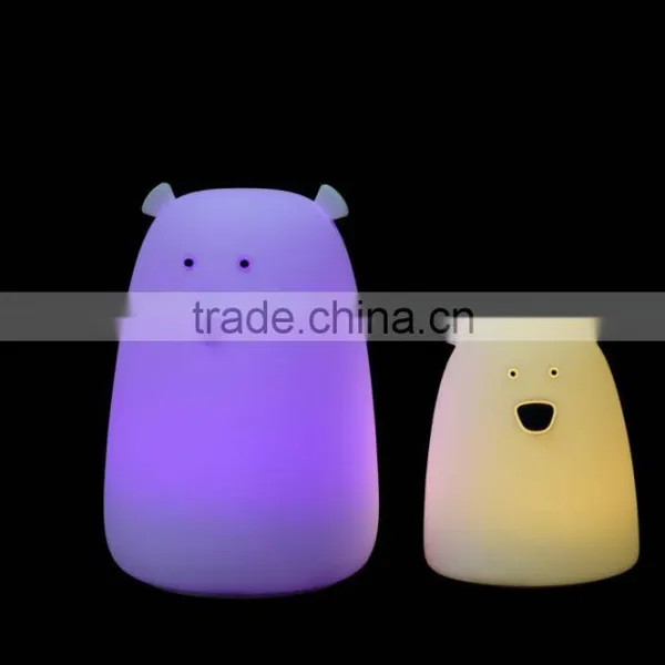 Portable Touch Sensor Rechargeable Cute Bear Silicone Led Night Light photo-5