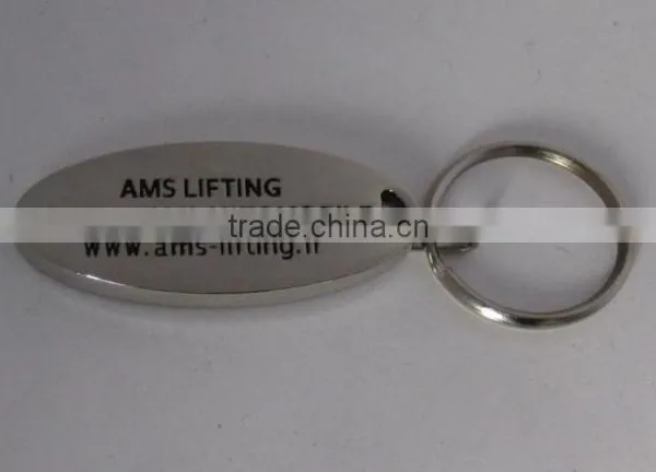 Zinc Alloy Oval Ellipse Keychain Key Ring photo-2