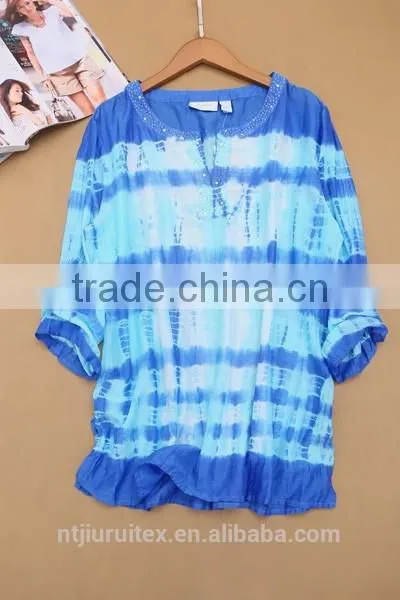 Women's Tie Dye Blouse & Top , Women's Beads Neck Blouse photo-3
