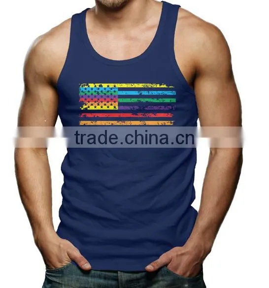 China 100 Cotton Stringer Tank Top Custom,mens Tank Top Fitness photo-5