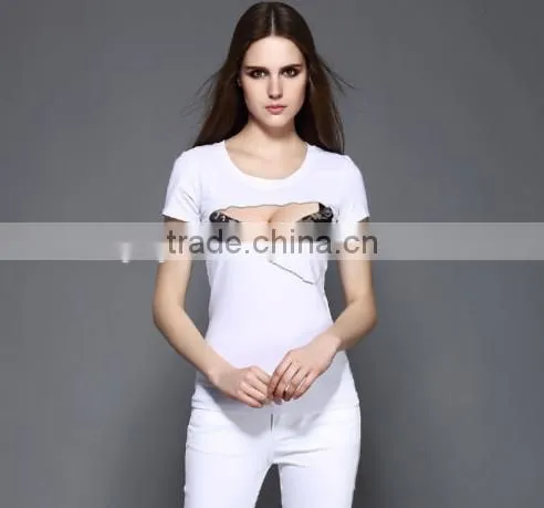 Women Sexy Pattern Short Sleeve Tee photo-2