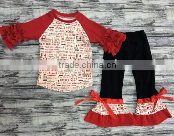 Wholesale Childrens Clothing Sets for Easter Wholesale Baby Girls Sets With Bunny and Lace Pants photo-6
