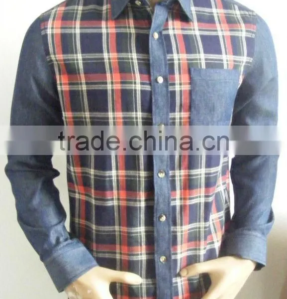 2016 Slim Fit Newest Exclusive Style 100%Cotton Yarn Dyed Denim Shirt for Men photo-2