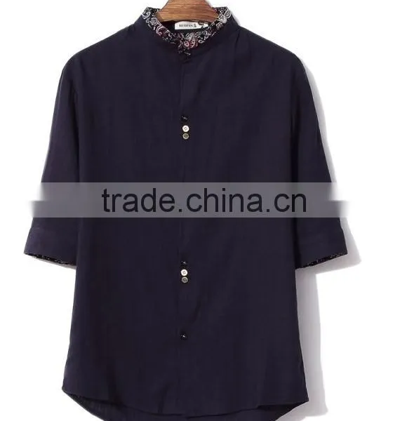 NEW DESIGN Chinese Collar Linen Hemp Shirt photo-2