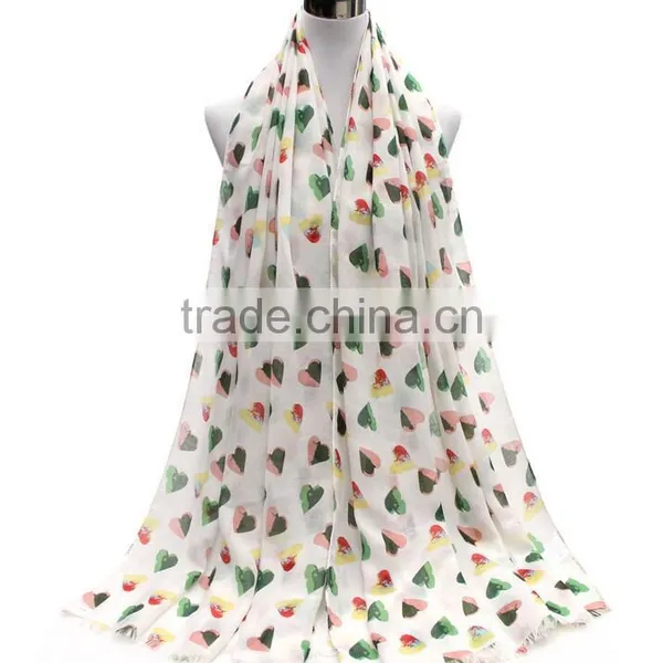 China Factory Heart Print Scarf Women Hijab photo-5
