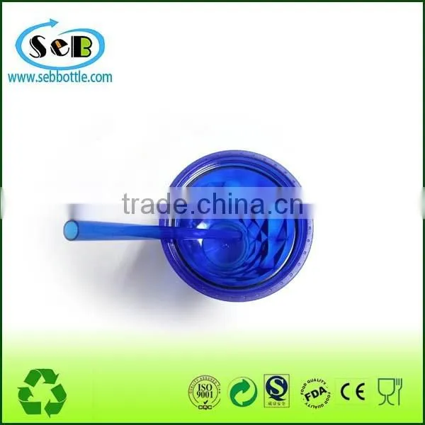 2016 New Double Wall Personalize Plastic Coffee Tumbler With Insert Paper and Straw photo-4