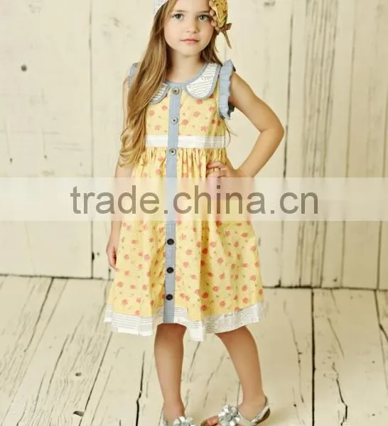 Summer New Design Baby Clothes Wholesale Girl Mustard Pie Clothing Set photo-2