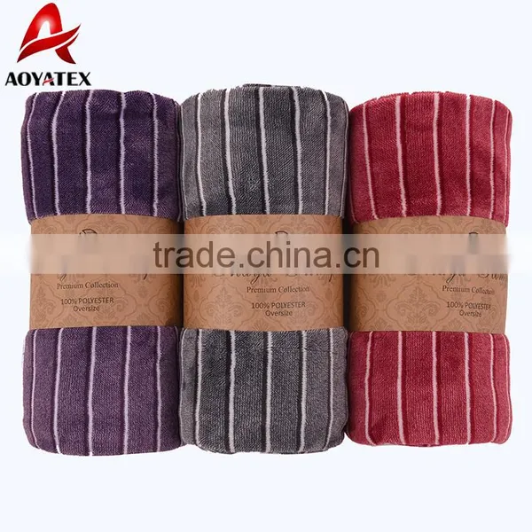 Cheap Price Super Soft Stripe Yarn Dyed Flannel Fleece Blanket photo-5