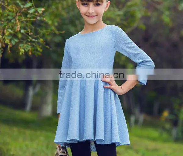 2016 New Design Girls' Dress Lace Flower Long Sleeve Dress for Girl photo-3