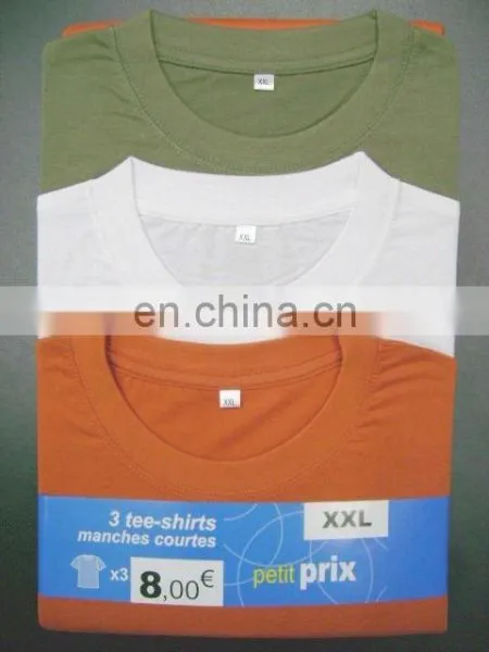 100% Cotton Round Neck Short Sleeve Tshirts in 3Pcs Pack