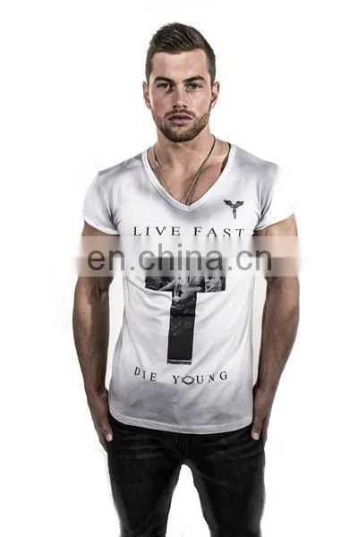 Fancy %100 Cotton V-neck Fashionable T-shirt