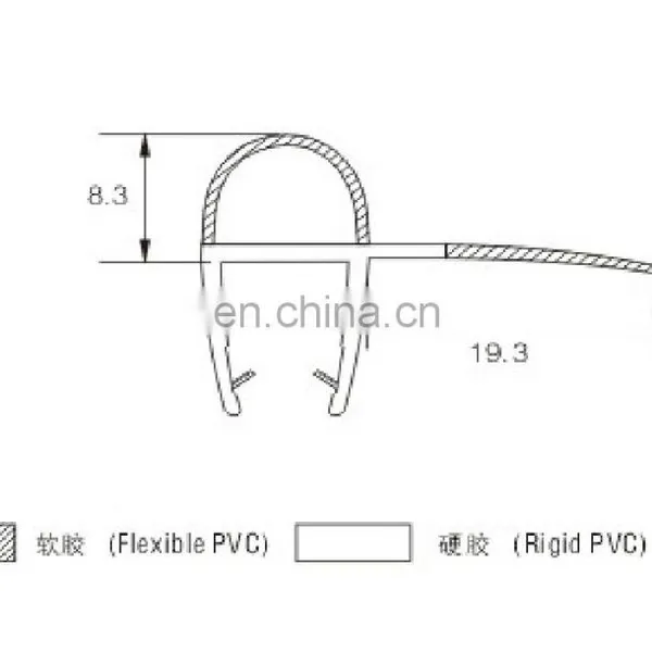 PVC Shower Door Waterproof Seal With Crashproof Bubble on the Top for 8mm Glass photo-2