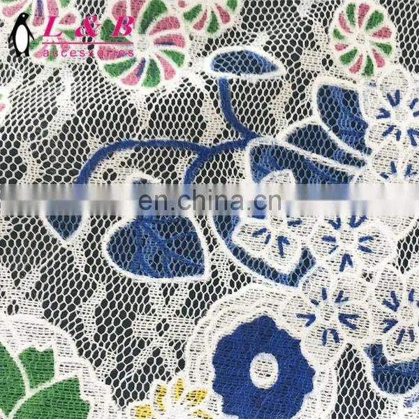 Colored Embroidered Polyester Fabric Lace photo-3