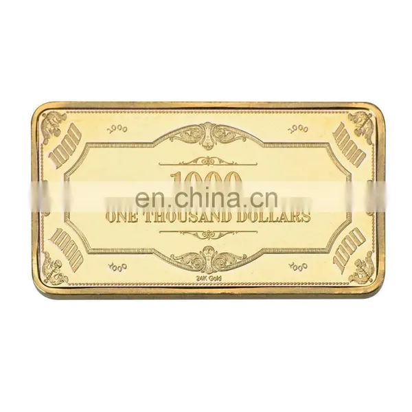 WR One Thousand Pure Gold Bar Home Decorative American Banknote Gold Art Crafts 24k Gold Bar Ornament Wholesale Price photo-4