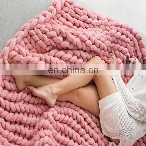 PLFR Super Warm and Cozy Chunky Heavy Wool Knitted Throws Blankets for Winter photo-5