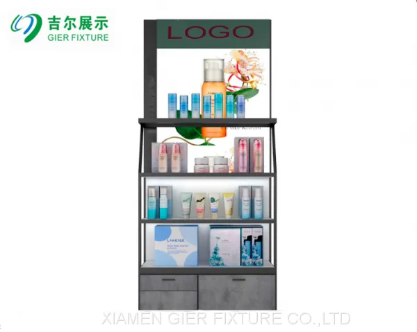 Design Beauty Supplies Store Display Stand Retail Makeup Shelves Cosmetic Display Rack photo-2