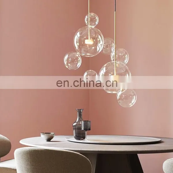 Modern Cear Bubbles Decorative Glass LED Hanging Pendant Light Chandelier photo-6