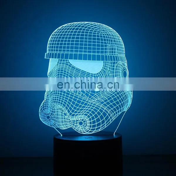 RGB Touch Black Base 3d Illusion Bedroom Usb Art Night Light Led Desk Table Lamp photo-4