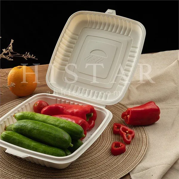 Corn Starch Lunch Boxes Disposable Biodegradable Takeaway Lunch Boxes photo-3