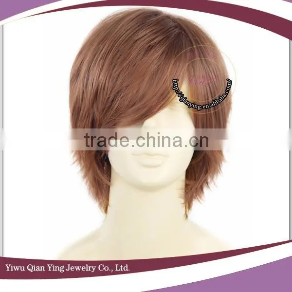 Brown Short Togashi Yuta Sola Synthetic Cosplay Male Wigs photo-2