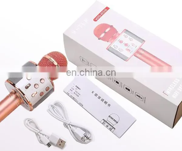 Good Quality Sound Ws858 Mini Wireless Karoke Magic Sound 3-In-1 Handheld Karaoke Directly Factory Wireless Microphone photo-2