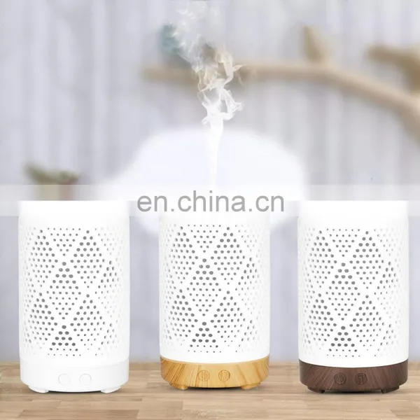 Decorations For Home 100ml Usb Ceramic Humidifier Cool Mist Essential Oil Diffuser Wood Grain 7 Colorful Led Light Machine photo-3