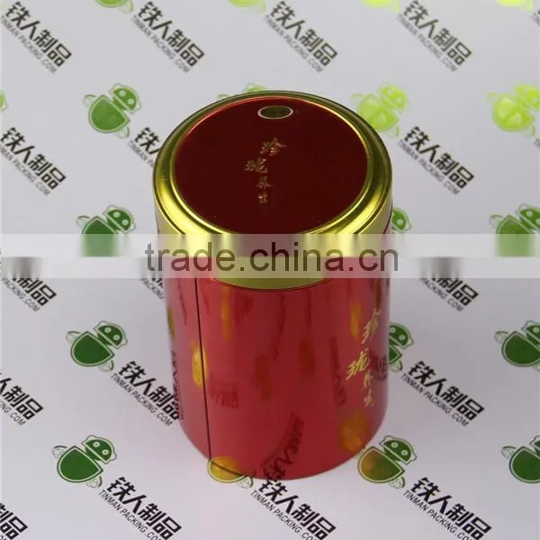 Empty Round Shape CMYK Tinplate Pinting Tea Tin Case photo-3