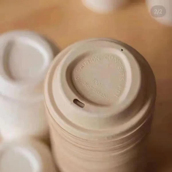 80mm Biodegradable Fiber Lid With Sip Hole Classic Item photo-2