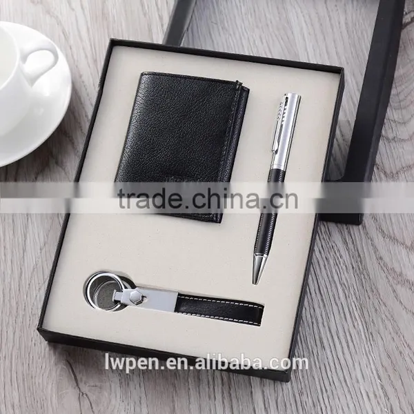 Wholesale Top Quality Custom Keychain and Leather Wallet and Pen Set photo-2