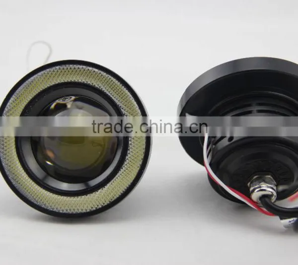 2015 Guangzhou 12v 10w 3.5 Inch LED Fog Light Lamp Projector Lens With Yellow Red White Blue Angle Eyes Evil Eyes photo-3