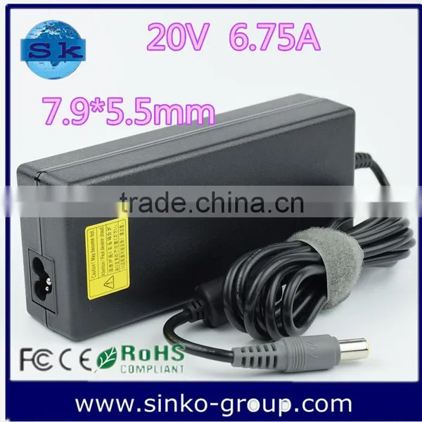 Best Sale Laptop Computer 135w ac dc Adapter 20v 6.75a
